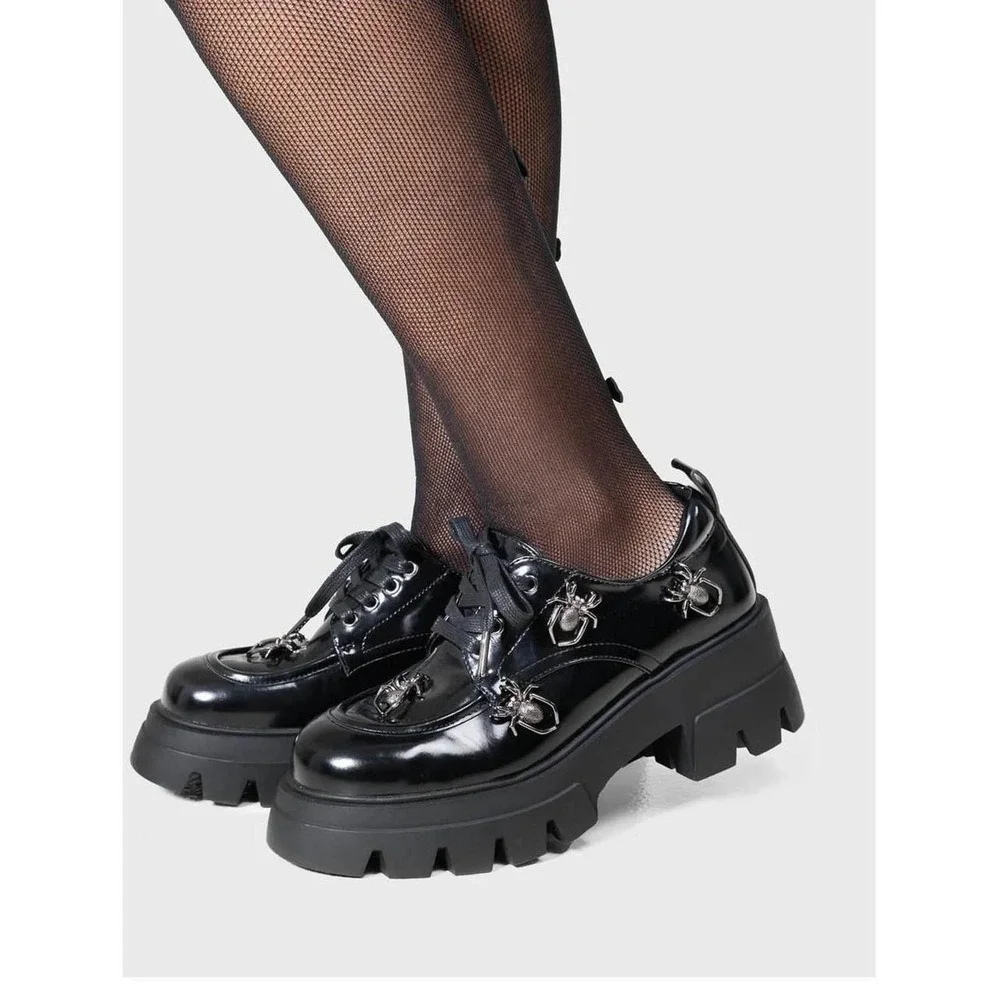 Killstar spider charm oxford shoes size US 8